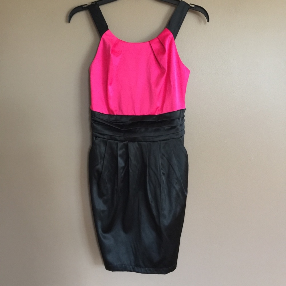 Natali black &magenta cocktail dress